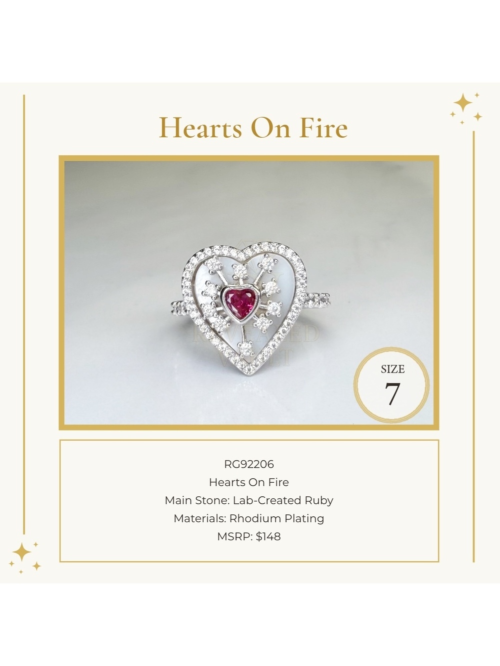Hearts On Fire - Size 7 - July Birthday 2026